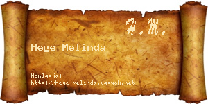 Hege Melinda névjegykártya