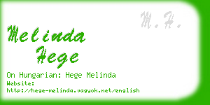 melinda hege business card